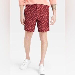 NWT All in Motion Red Palm Print Hybrid Board Shorts Swim Trunks Men’s Large